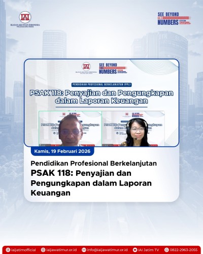 TINGKATKAN KUALITAS PELAPORAN KEUANGAN, IAI JATIM SELENGARAKAN SEMINAR PSAK 118